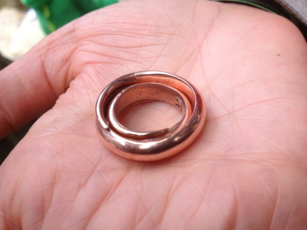 Iron Age copper finger ring ~Hand forged Course